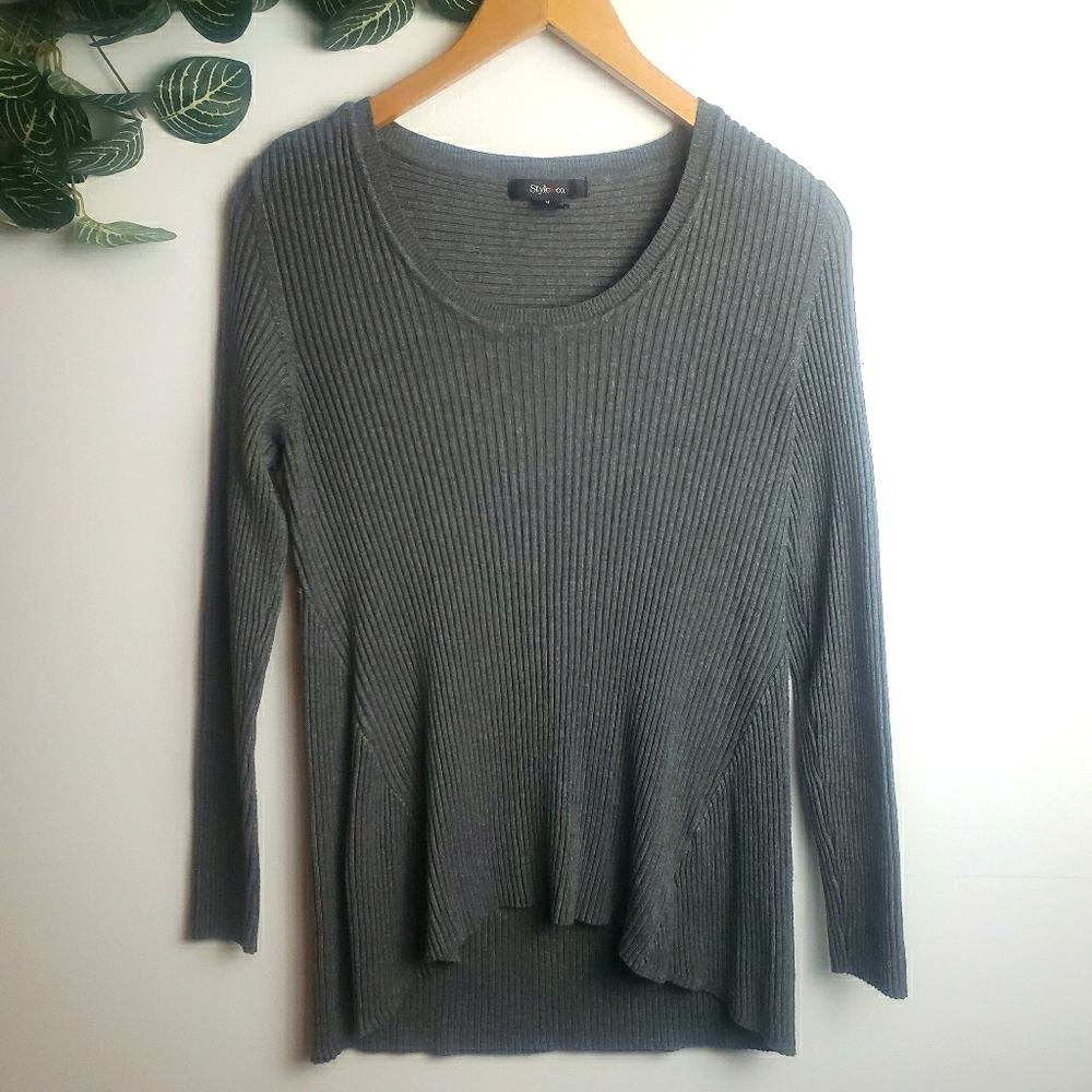 STYLE & CO RIB KNIT TUNIC SWEATER